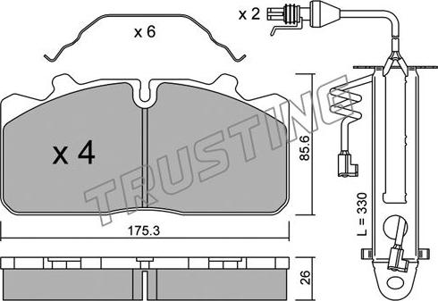 Trusting 598.2W - Гальмівні колодки, дискові гальма autocars.com.ua