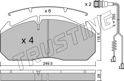 Trusting 602.4W - Тормозные колодки, дисковые, комплект avtokuzovplus.com.ua