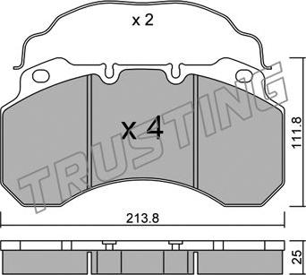 Trusting 604.0 - Гальмівні колодки, дискові гальма autocars.com.ua