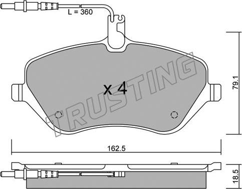 Trusting 617.0 - Комплект тормозных колодок, барабанные autodnr.net