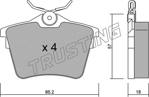 Trusting 618.0 - Комплект гальм, барабанний механізм autocars.com.ua