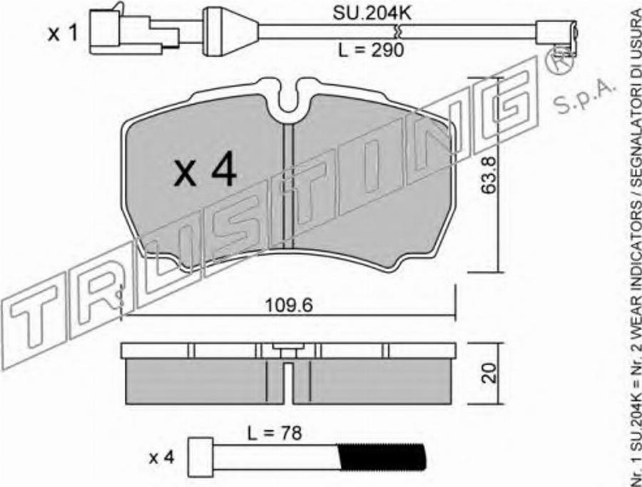 Trusting 620.0W - Гальмівні колодки, дискові гальма autocars.com.ua