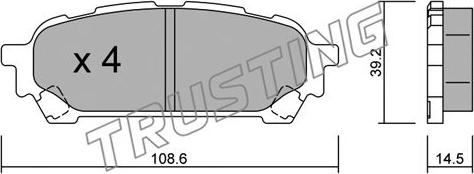 Trusting 629.0 - Комплект гальм, барабанний механізм autocars.com.ua