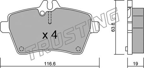 Trusting 662.0 - Гальмівні колодки, дискові гальма autocars.com.ua