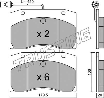 Trusting 665.0 - Тормозные колодки, дисковые, комплект avtokuzovplus.com.ua