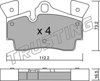 Trusting 671.1 - Гальмівні колодки, дискові гальма autocars.com.ua