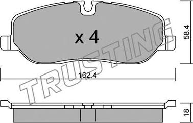 Trusting 709.0 - Гальмівні колодки, дискові гальма autocars.com.ua