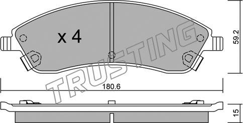 Trusting 715.0 - Гальмівні колодки, дискові гальма autocars.com.ua