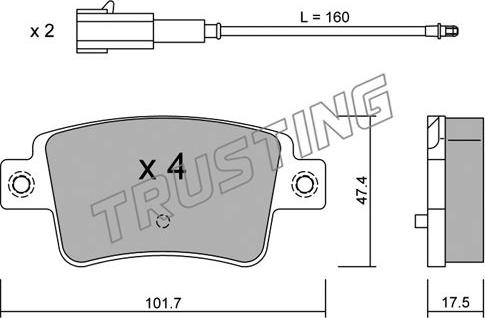 Trusting 721.1 - Гальмівні колодки, дискові гальма autocars.com.ua