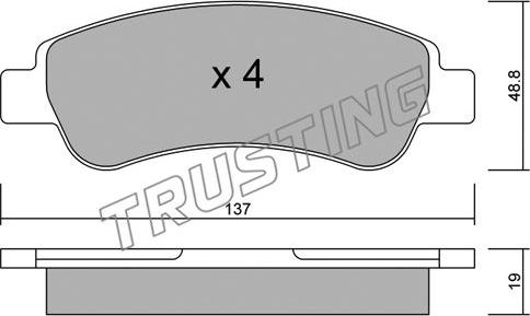 Trusting 726.0 - Гальмівні колодки, дискові гальма autocars.com.ua