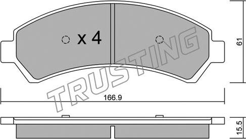 Trusting 737.0 - Гальмівні колодки, дискові гальма autocars.com.ua