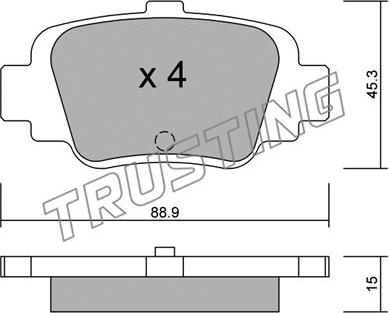 Trusting 758.0 - Тормозные колодки, дисковые, комплект avtokuzovplus.com.ua