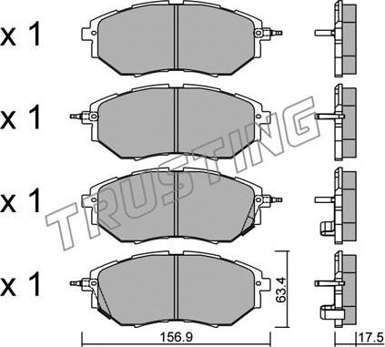 Trusting 779.0 - Гальмівні колодки, дискові гальма autocars.com.ua