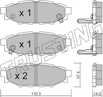 Trusting 780.1 - Гальмівні колодки, дискові гальма autocars.com.ua