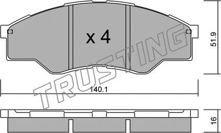 Trusting 813.0 - Гальмівні колодки, дискові гальма autocars.com.ua