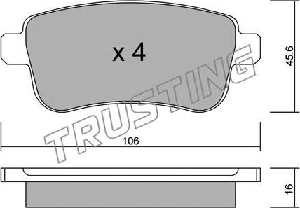 Trusting 834.0 - Тормозные колодки, дисковые, комплект avtokuzovplus.com.ua