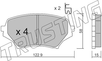 Trusting 887.0 - Тормозные колодки, дисковые, комплект autodnr.net