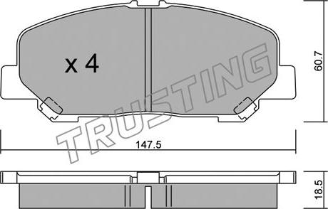 Trusting 922.0 - Гальмівні колодки, дискові гальма autocars.com.ua