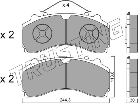 Trucktec Automotive 2924601 - Гальмівні колодки, дискові гальма autocars.com.ua