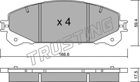 Trusting 954.0 - Гальмівні колодки, дискові гальма autocars.com.ua