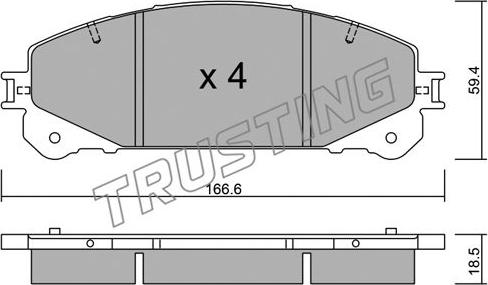 Trusting 954.1 - Гальмівні колодки, дискові гальма autocars.com.ua