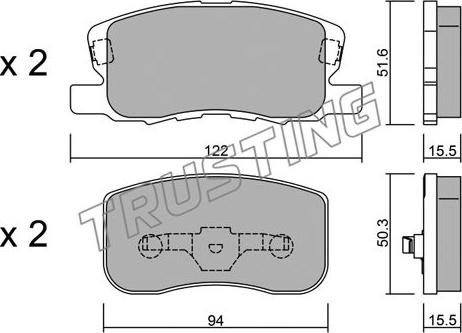 Trusting 956.0 - Тормозные колодки, дисковые, комплект avtokuzovplus.com.ua