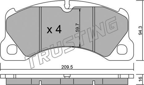 Trusting 973.0 - Тормозные колодки, дисковые, комплект autodnr.net