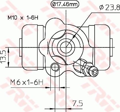 TRW BWA154 - Колісний гальмівний циліндр autocars.com.ua