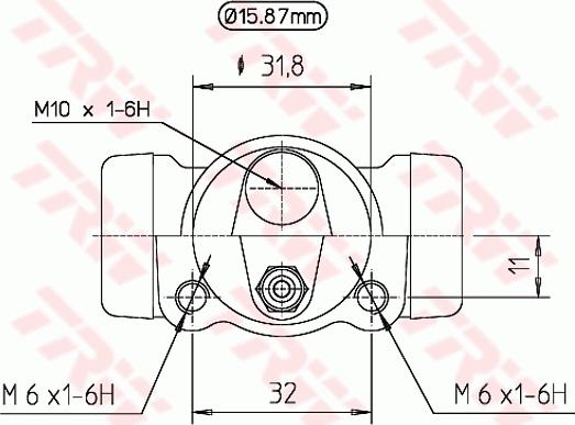 TRW BWB130 - Колісний гальмівний циліндр autocars.com.ua