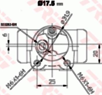 TRW BWC152 - Колесный тормозной цилиндр avtokuzovplus.com.ua