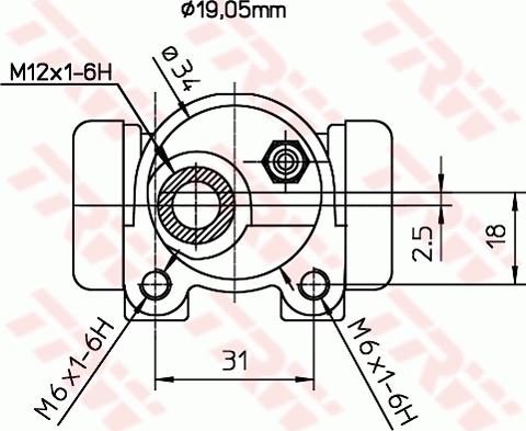 TRW BWD124 - Колесный тормозной цилиндр avtokuzovplus.com.ua