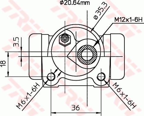 TRW BWF151 - Колісний гальмівний циліндр autocars.com.ua