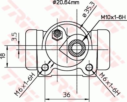 TRW BWF163 - Колісний гальмівний циліндр autocars.com.ua