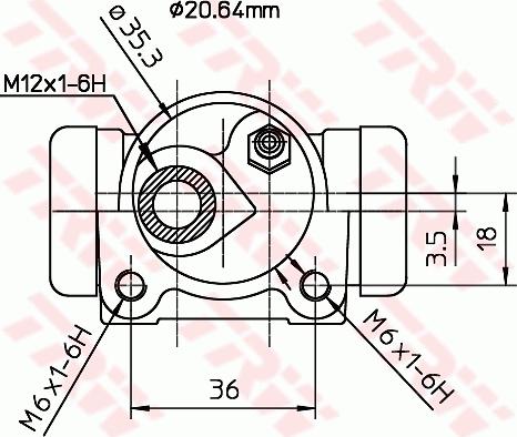 TRW BWF166 - Колесный тормозной цилиндр avtokuzovplus.com.ua