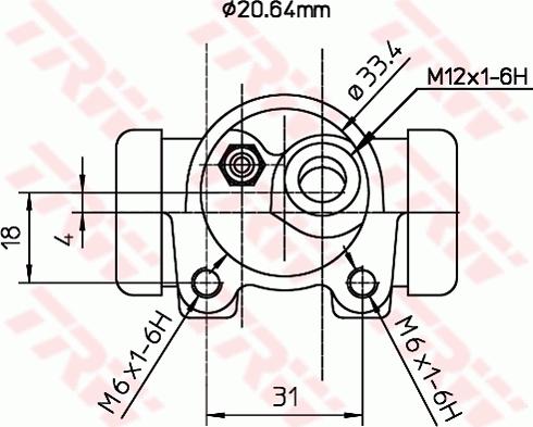 TRW BWF250 - Колесный тормозной цилиндр avtokuzovplus.com.ua