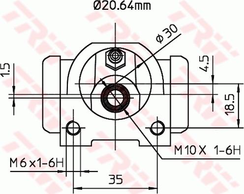 TRW BWF261 - Колесный тормозной цилиндр avtokuzovplus.com.ua