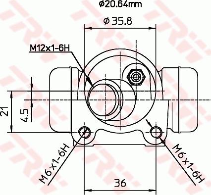 TRW BWF280 - Колесный тормозной цилиндр avtokuzovplus.com.ua