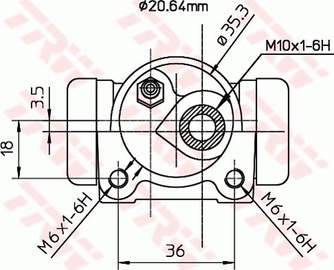 TRW BWF298 - Колісний гальмівний циліндр autocars.com.ua