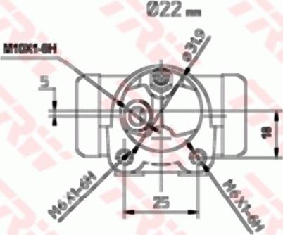 TRW BW-H113 - Колісний гальмівний циліндр autocars.com.ua