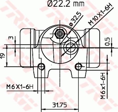 TRW BWH133 - Колісний гальмівний циліндр autocars.com.ua