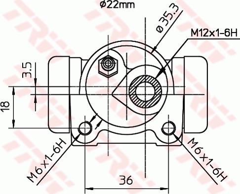 TRW BWH186 - Колесный тормозной цилиндр avtokuzovplus.com.ua