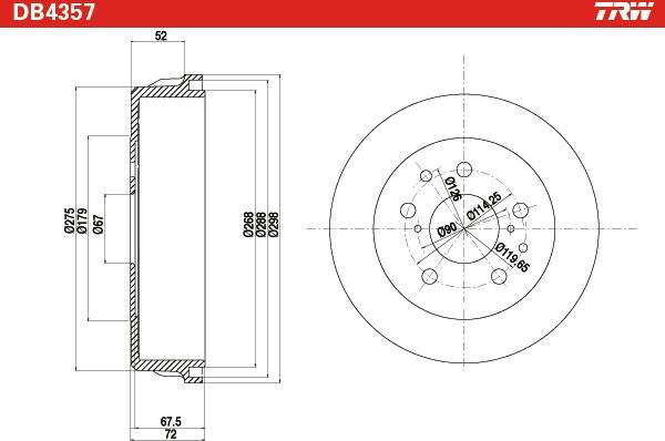 TRW DB4357 - Тормозной барабан avtokuzovplus.com.ua