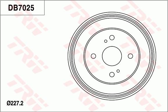 TRW DB7025 - Гальмівний барабан autocars.com.ua