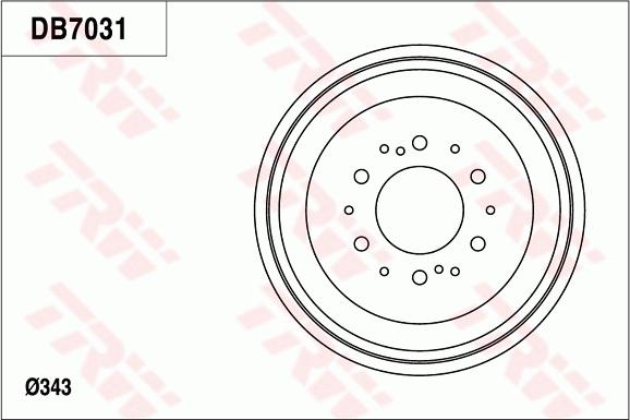 TRW DB7031 - Гальмівний барабан autocars.com.ua