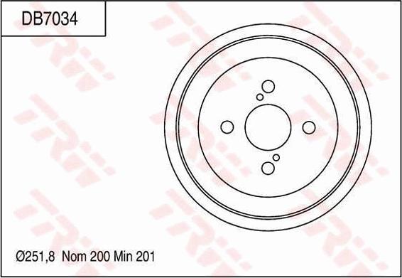 TRW DB7034 - Гальмівний барабан autocars.com.ua