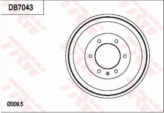 TRW DB7043 - Гальмівний барабан autocars.com.ua