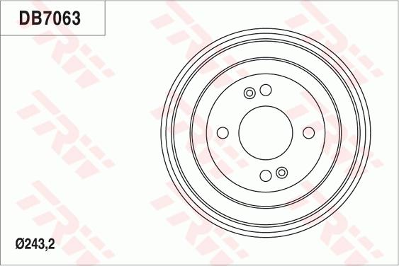 TRW DB7063 - Гальмівний барабан autocars.com.ua