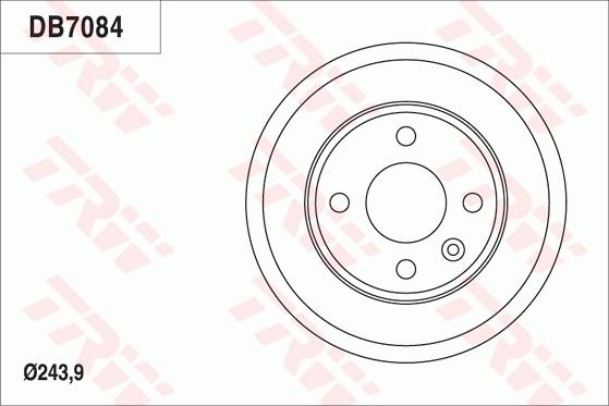 TRW DB7084 - Гальмівний барабан autocars.com.ua