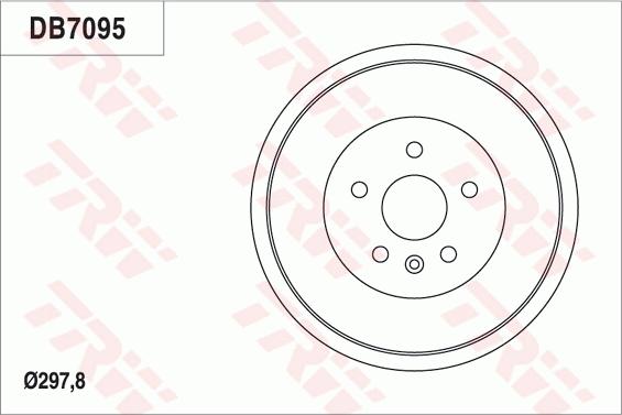 TRW DB7095 - Гальмівний барабан autocars.com.ua