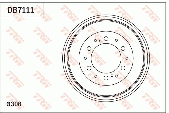 TRW DB7111 - Тормозной барабан avtokuzovplus.com.ua